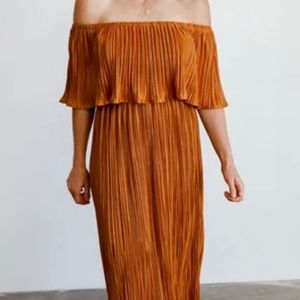 Elegant Strapless Brown Dress